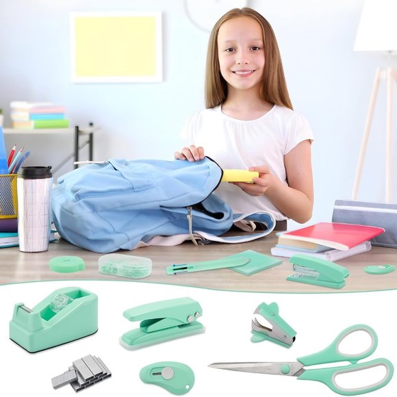 Desk Accessory Kit Cute Office Supplies Set Desktop Stapler Set - Picture 7 of 8